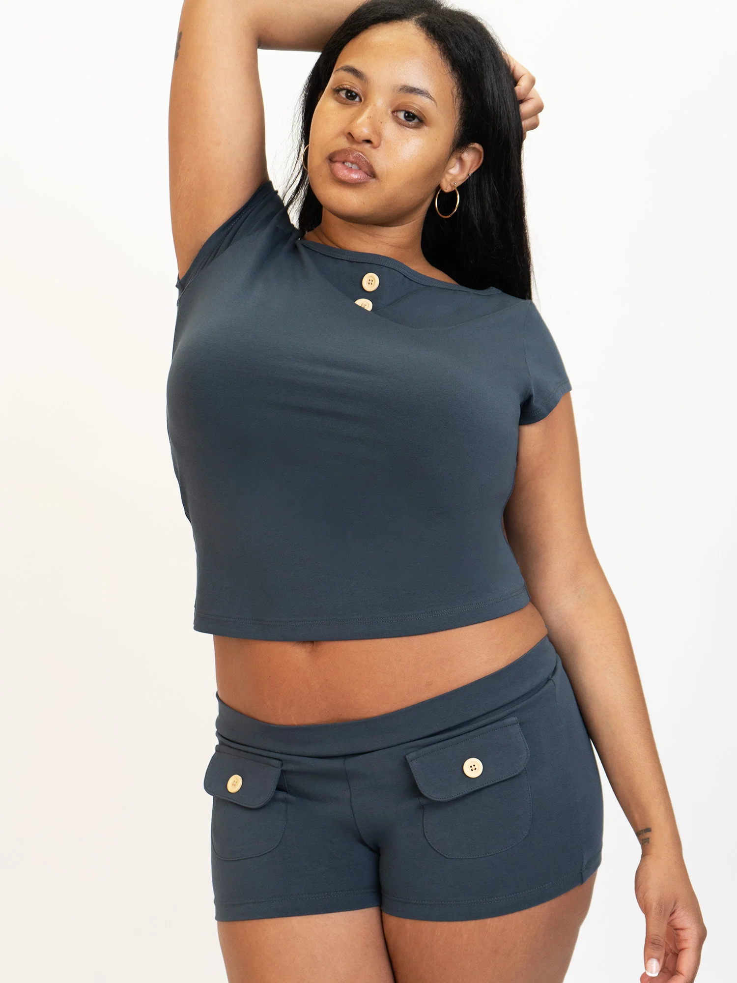 Button Mini Shorts - Image 6