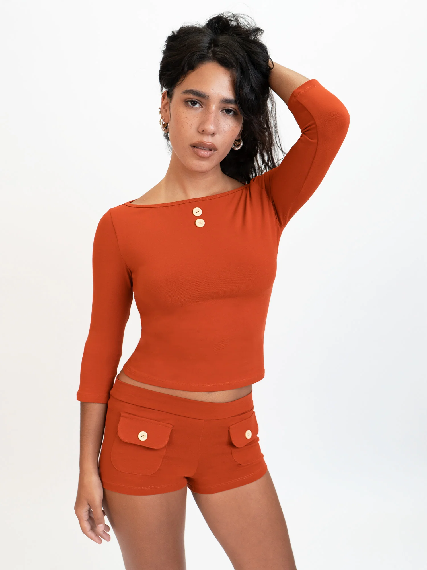 3/4 Sleeve Boat Neck Top - Image 14